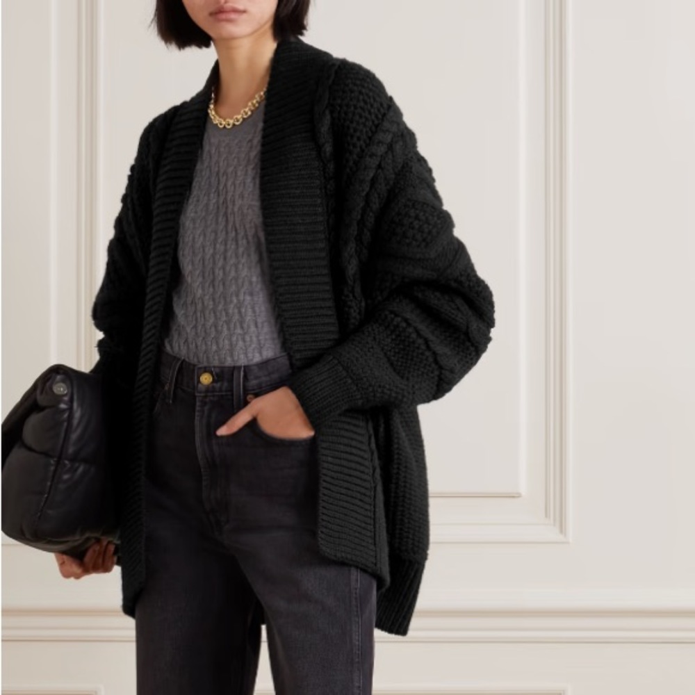 MR MITTENS Cable-Knit Wool Cardigan One Size